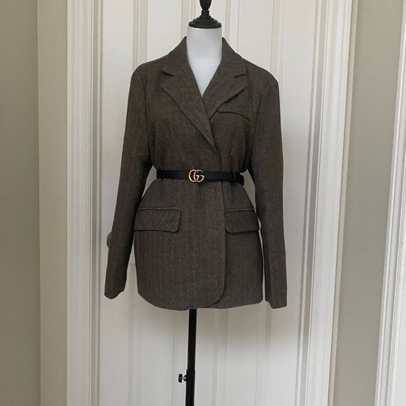 New Winter Single Breast notched collar long-sleeved Woolen Blazer Jacket Suit - Picture 7 of 7